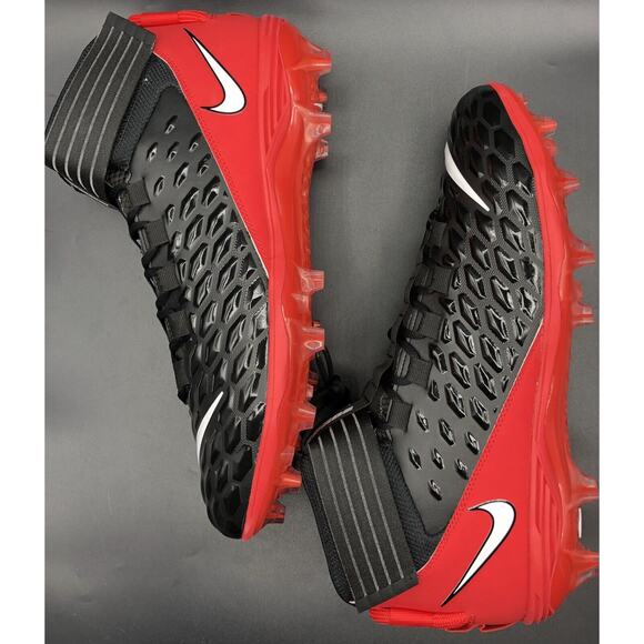 Nike PE Force Savage Pro 2 P Men's Sz 16 Football Cleats Black/Red BV3969-014 - Picture 4 of 10